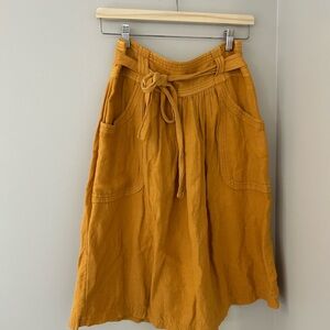 Anthropologie Golden/Mustard Midi Skirt